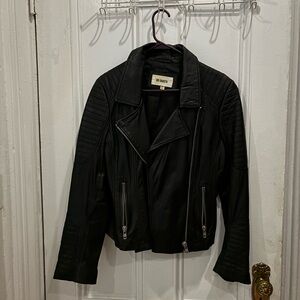 BB Dakota Black Leather Jacket with Silver Accents
